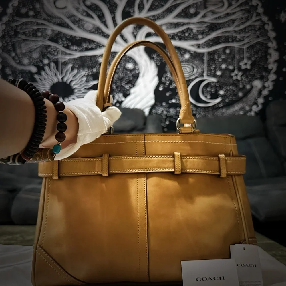 Vintage Coach tote bag shoulder bag Tan Leather 2007 - Picture 16 of 17